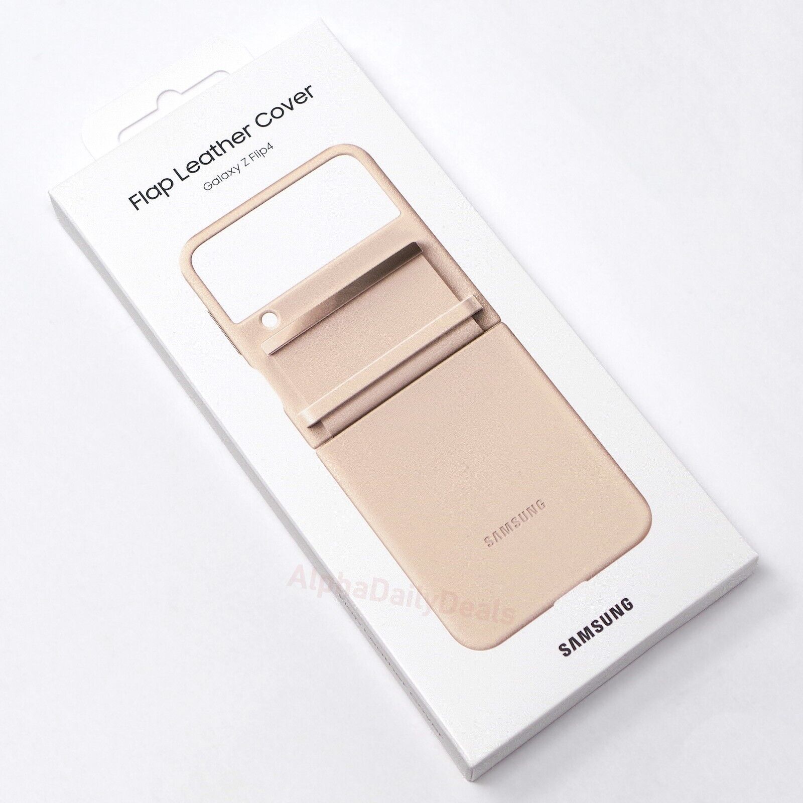 Galaxy Z Flip4 Leather Cover Flap (Peach)  Samsung Official