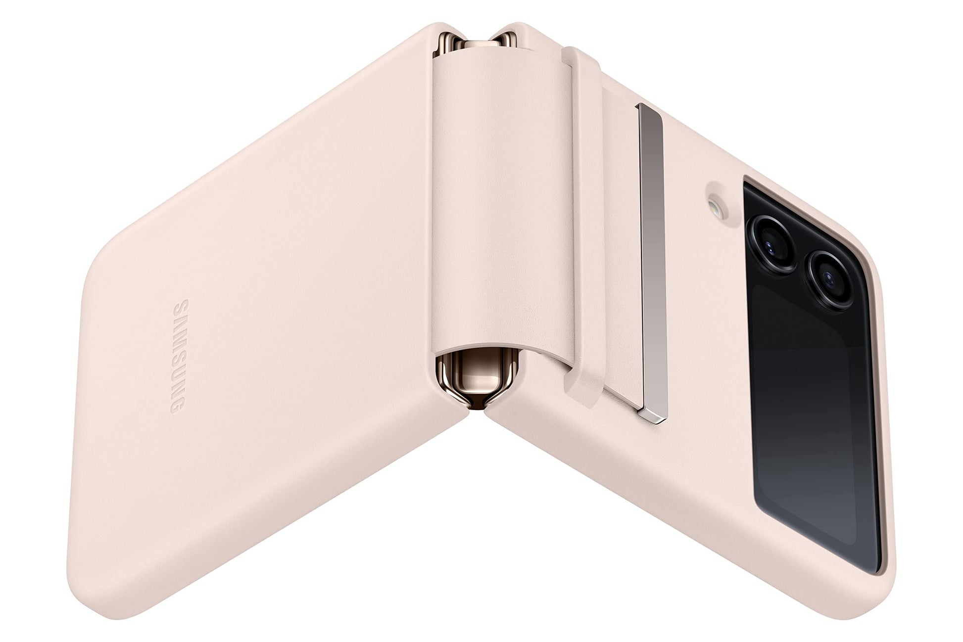 Galaxy Z Flip4 Leather Cover Flap (Peach)  Samsung Official