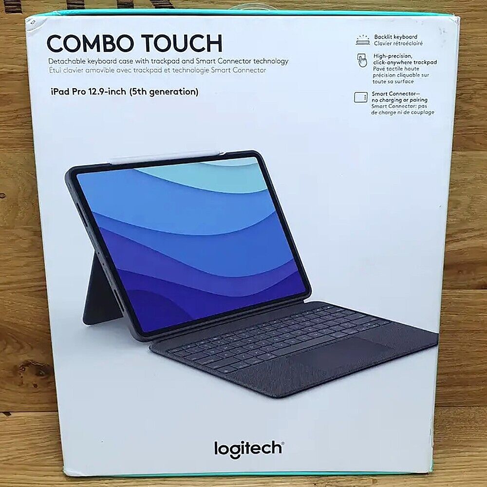 Logitech Combo Touch Detach Keyboard Case for 12.9" iPad Pro 5th 6th Generation