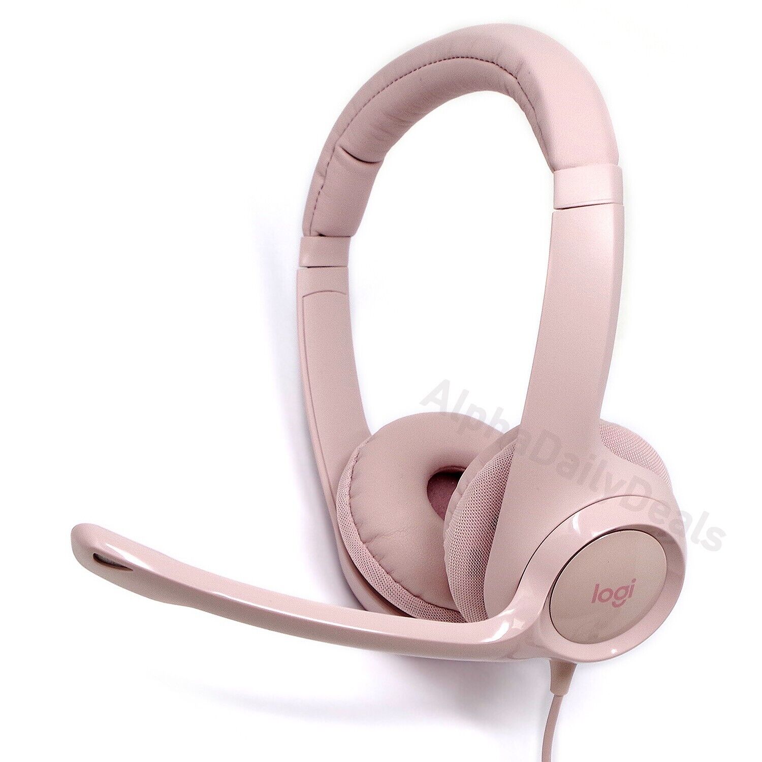 Logitech H390 Wired USB On-Ear Stereo Headphones with Mic Rose Pink PC Laptop