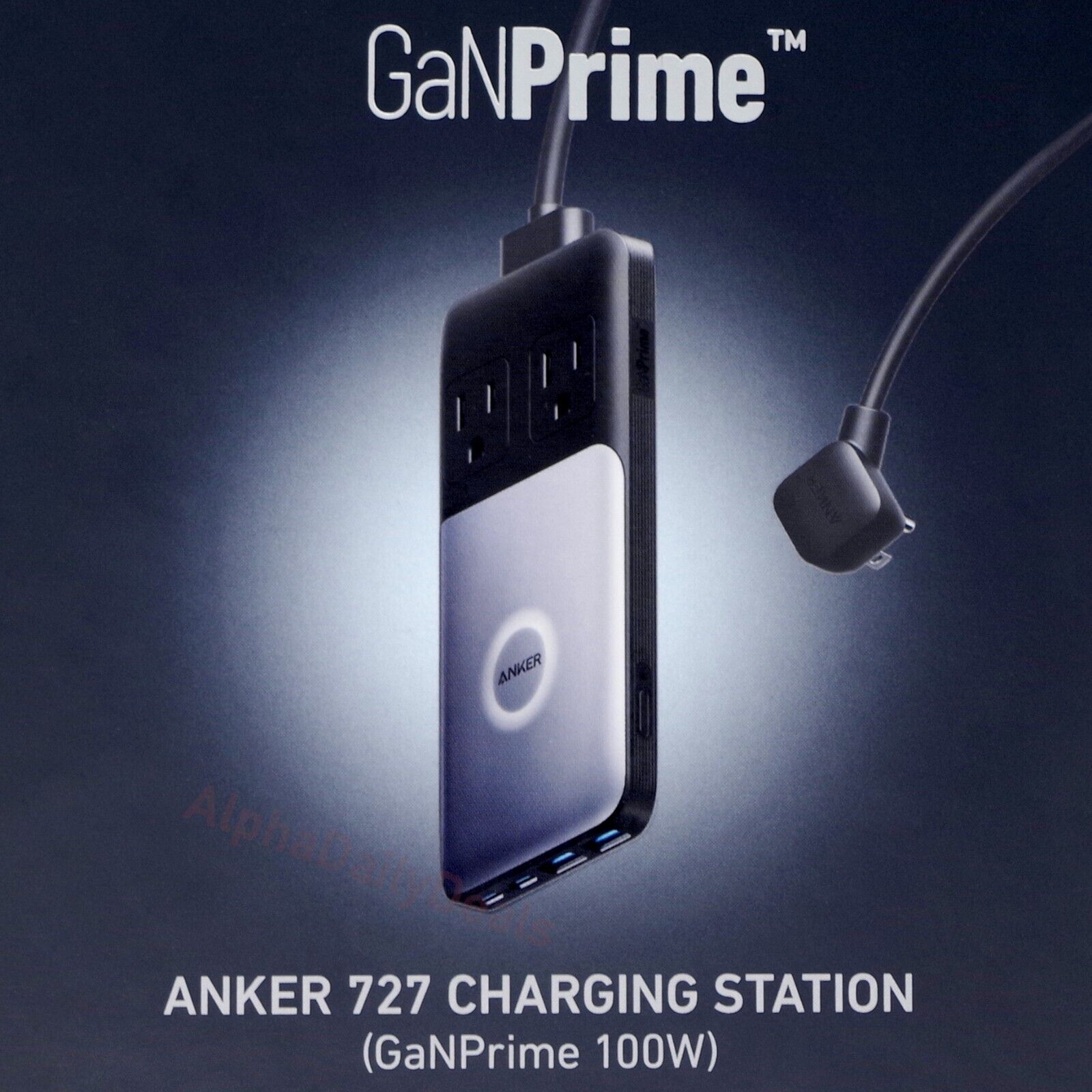 Anker 727 Charging Station GaNPrime 100W 2 Outlets Dual USB-C USB Ports 5ft Cord