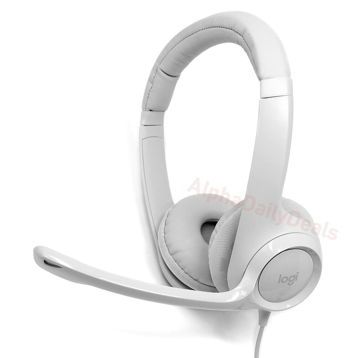 Logitech H390 Wired USB On-Ear Stereo Headphones with Mic White PC Laptop