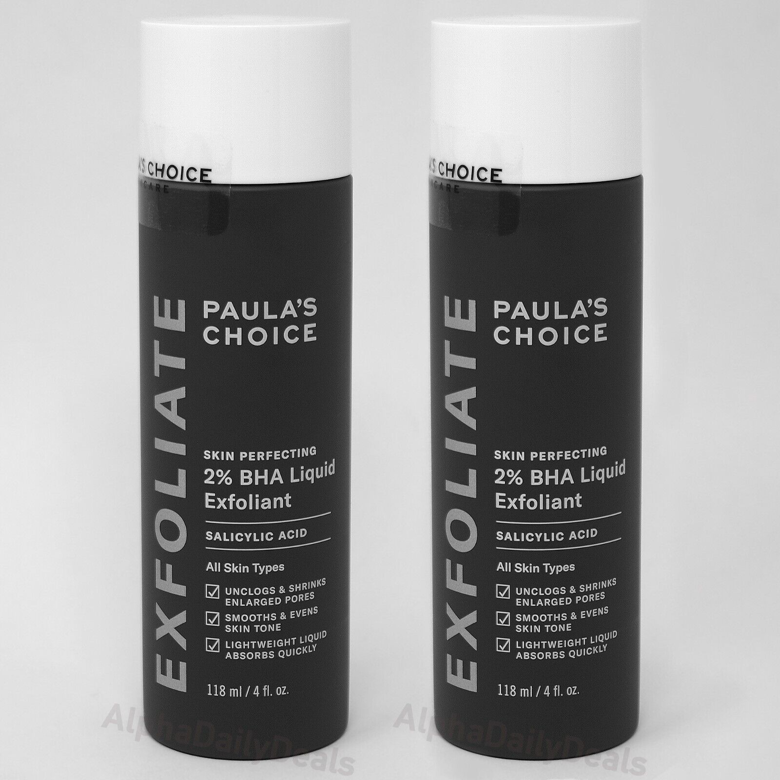 2 Pack Paula's Choice Skin Perfecting 2% BHA Liquid Salicylic Acid Exfoliant 4oz