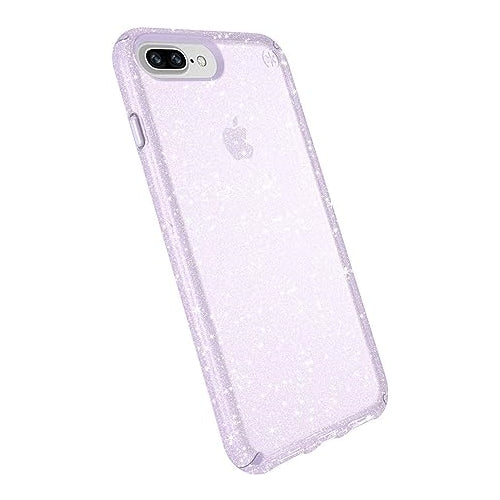 Speck Presidio Clear + Glitter iPhone 8/7/6 Plus Case  Geode Purple/Gold Glitter
