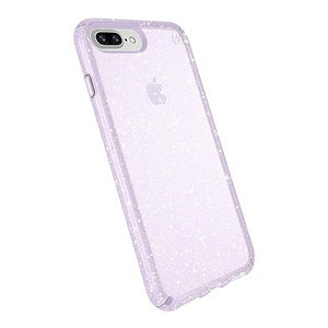 Speck Presidio Clear + Glitter iPhone 8/7/6 Plus Case  Geode Purple/Gold Glitter