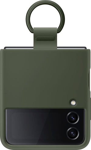 Samsung Galaxy Z Flip4 Silicone Cover with Ring (Green)  US Version