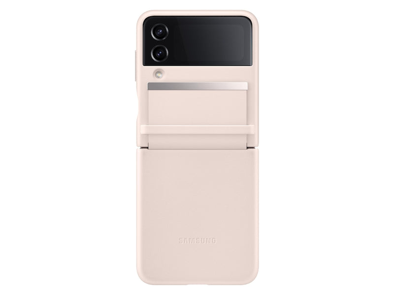 Galaxy Z Flip4 Leather Cover Flap (Peach)  Samsung Official