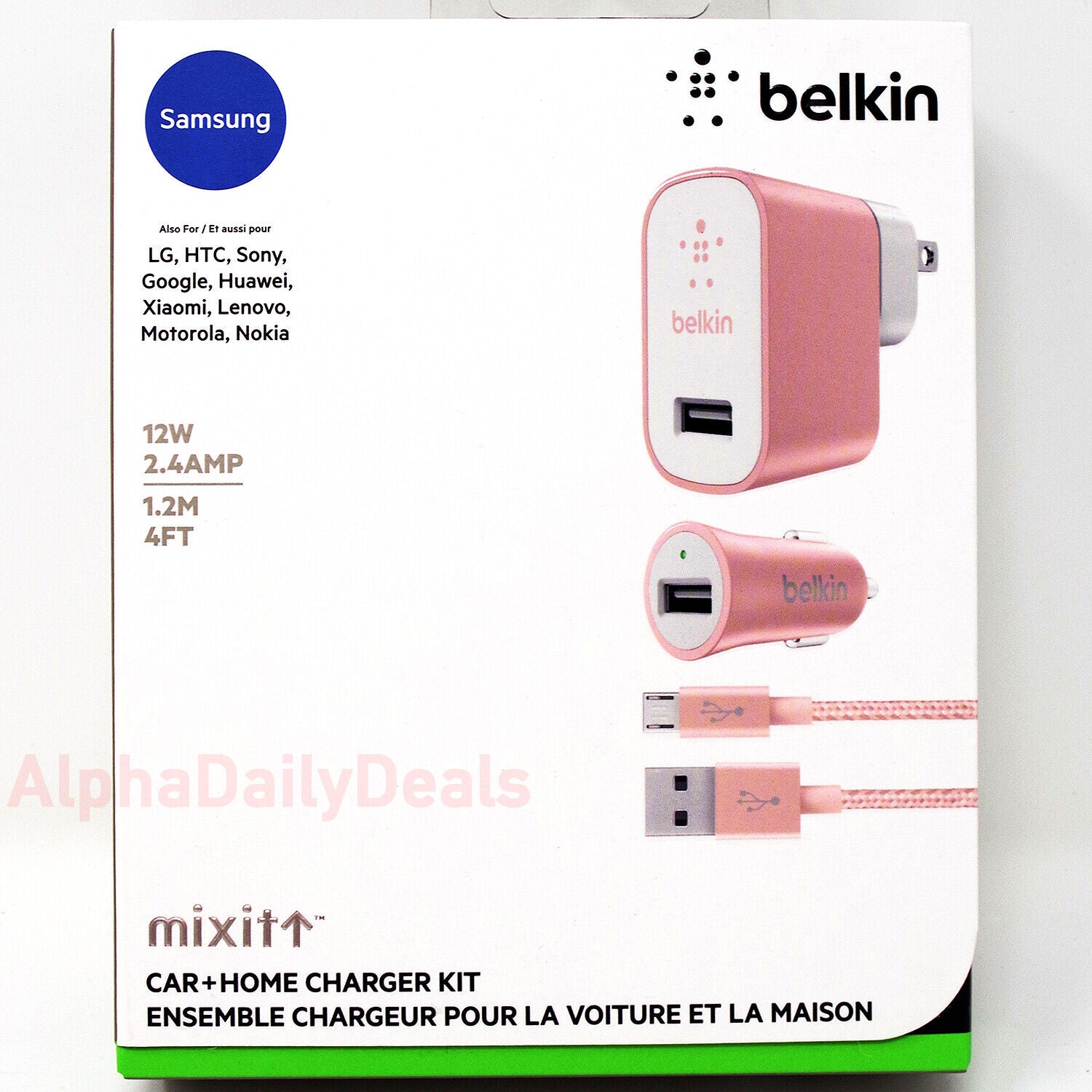 Belkin Mixit Metallic Charger Bundle (4ft Micro USB, Rose Gold)