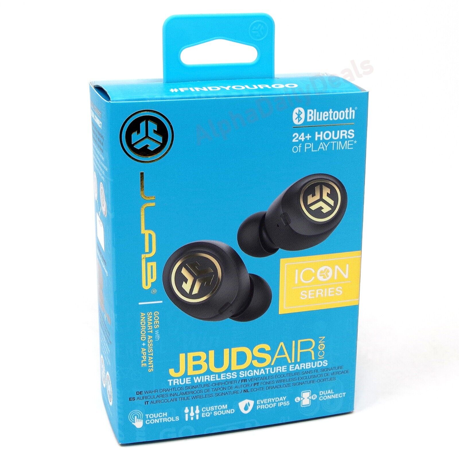 JLab JBuds Air Icon True Wireless Earbuds – Black/Gold