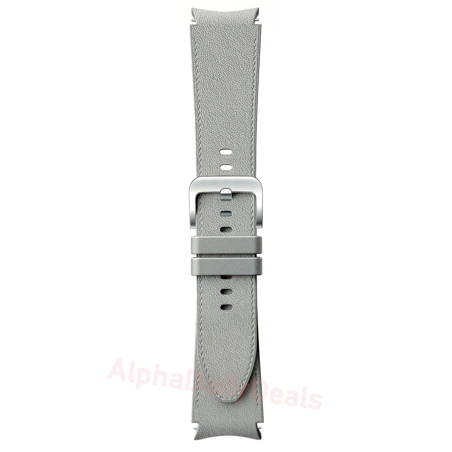 Samsung Hybrid Leather Silicone Watch Band (Medium/Large, Silver)