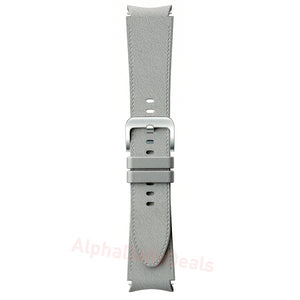 Samsung Hybrid Leather Silicone Watch Band (Medium/Large, Silver)