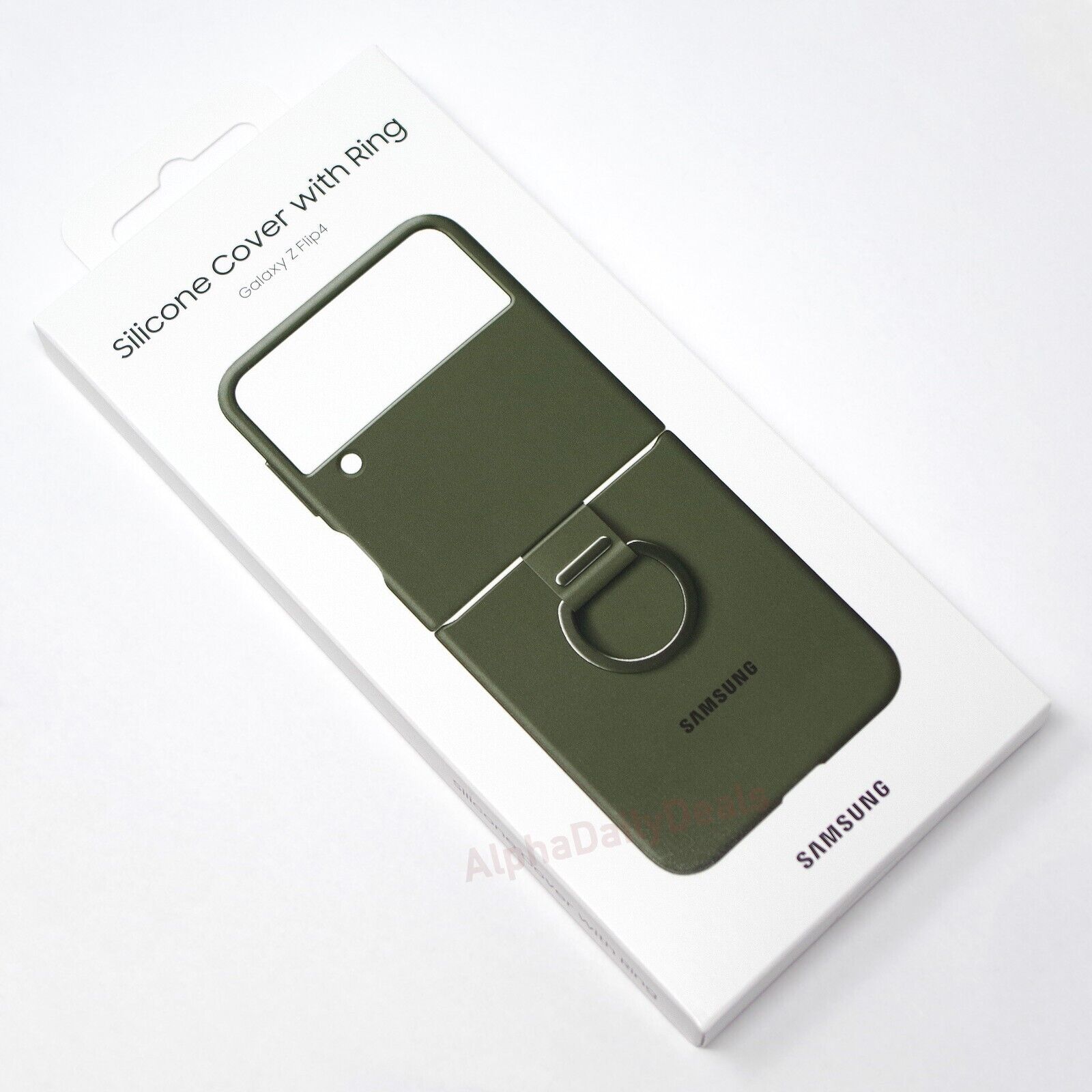 Samsung Galaxy Z Flip4 Silicone Cover with Ring (Green) – US Version