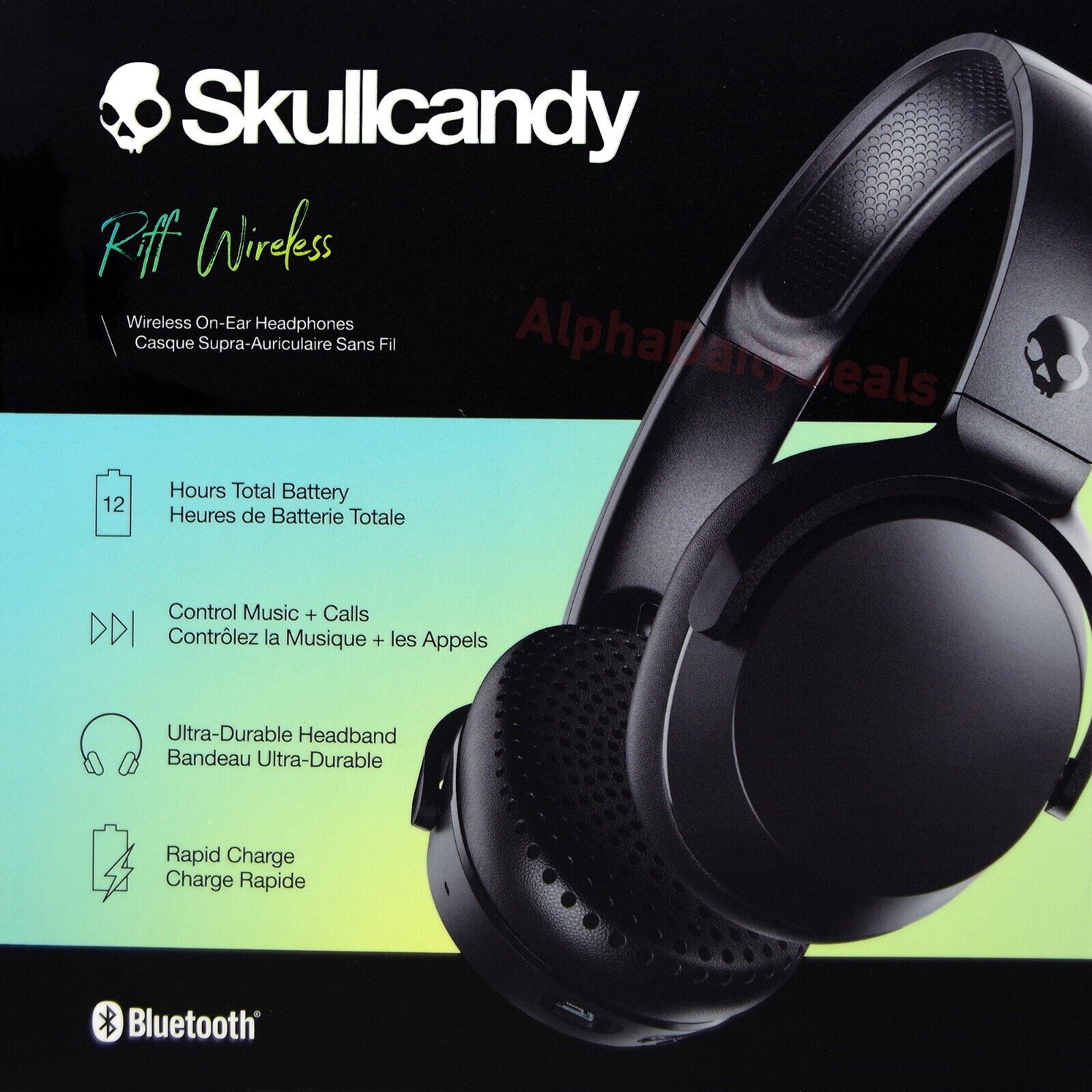 Skullcandy Riff Wireless On-Ear Headphones (Black)