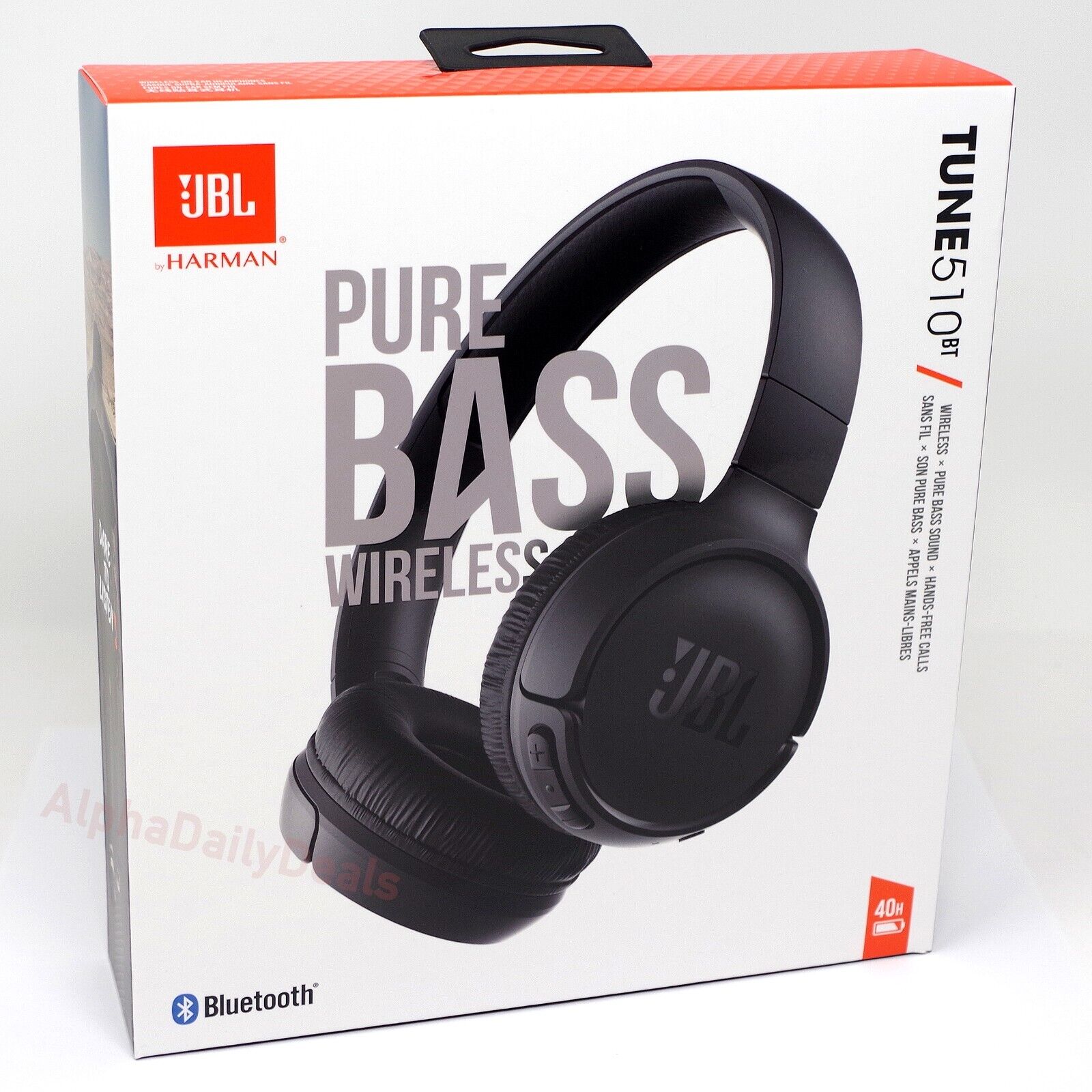 JBL Tune 510BT Wireless On-Ear Headphones (Black)