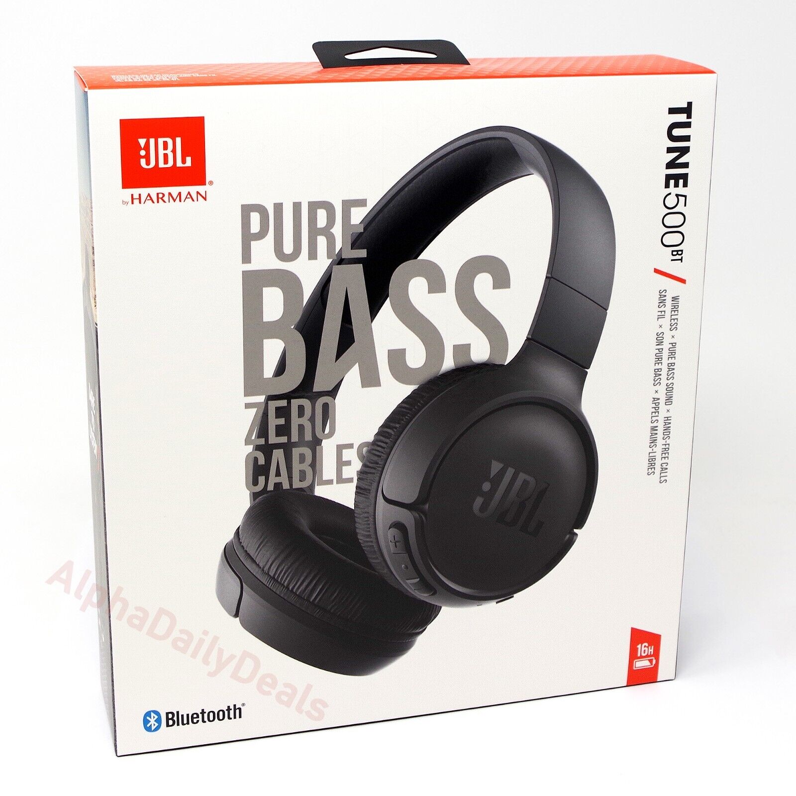 JBL TUNE 500BT On-Ear Wireless Bluetooth Headphones (Black)