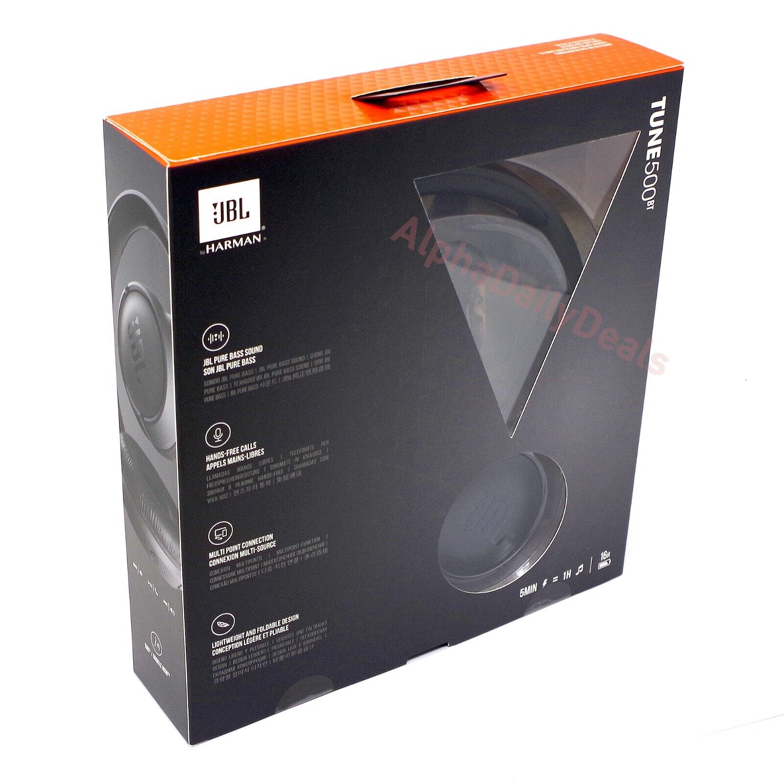 JBL TUNE 500BT On-Ear Wireless Bluetooth Headphones (Black)