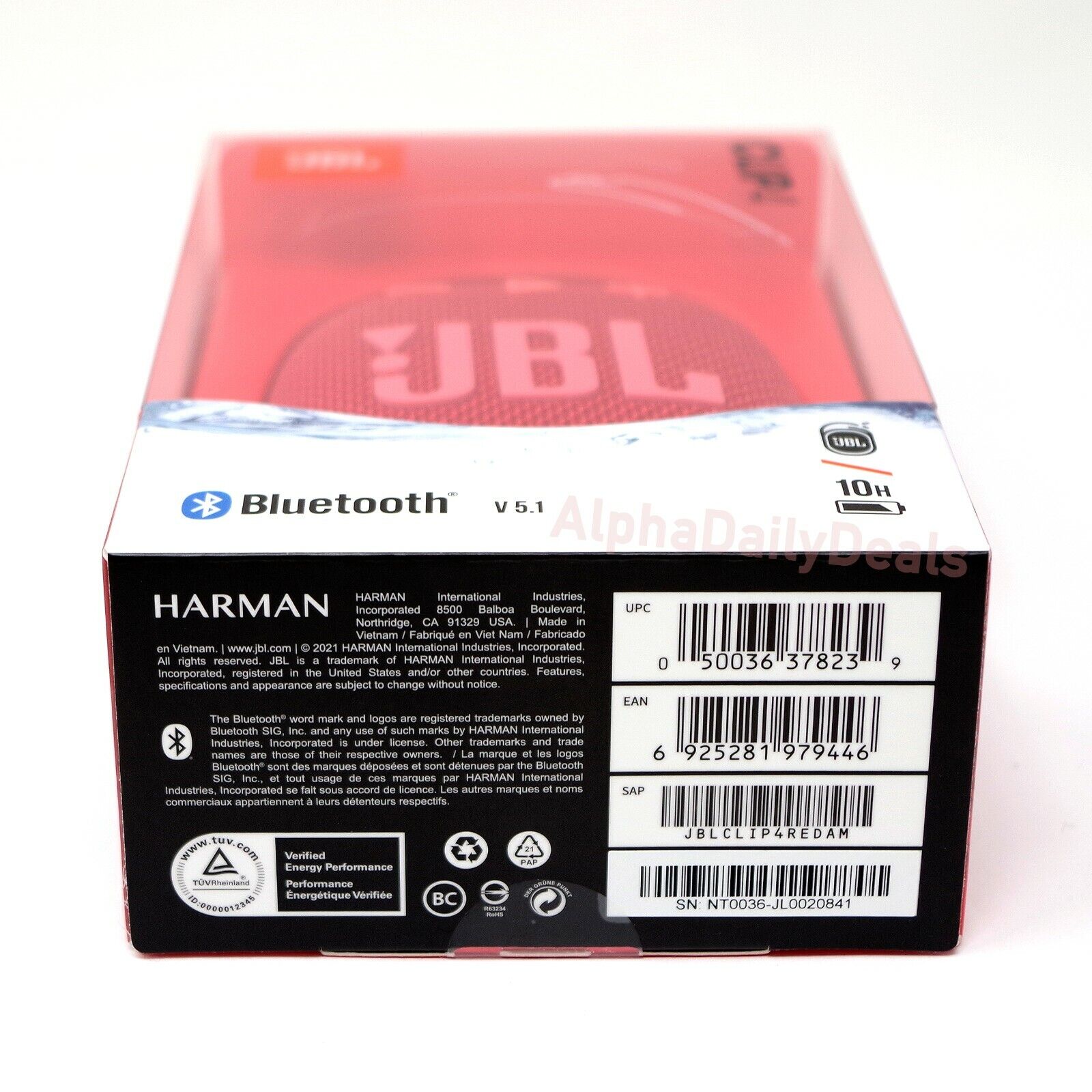 JBL Clip 4 Portable Mini Bluetooth Speaker (Red, Renewed)