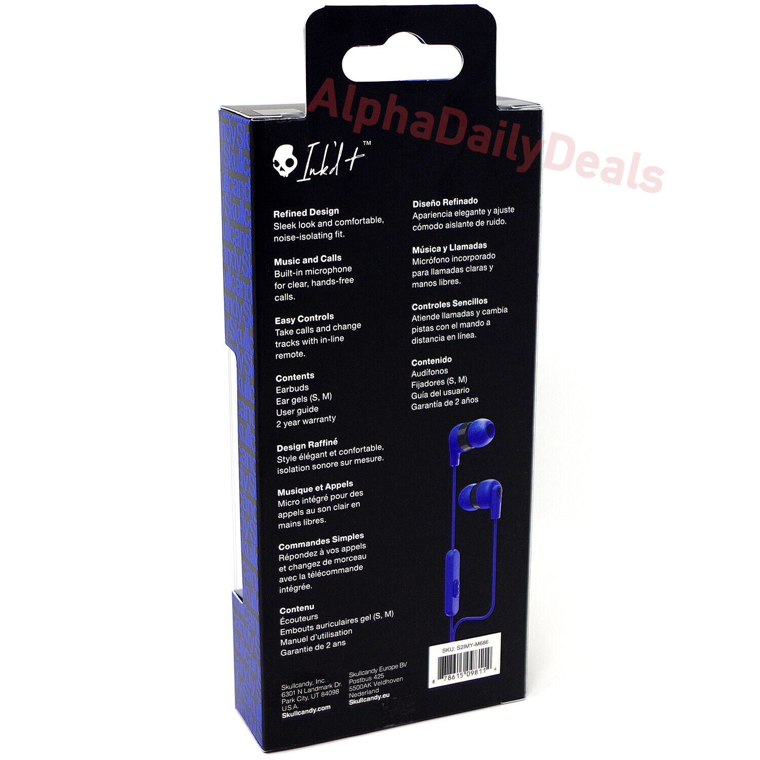 Skullcandy Ink’d+ In-Ear Wired Earbuds (Cobalt Blue)