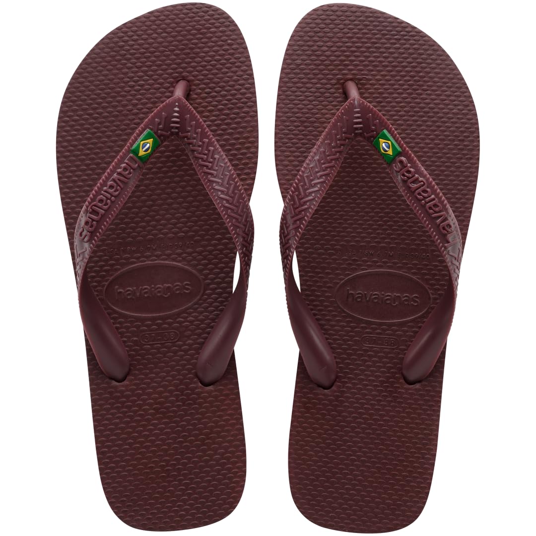 Havaianas Men’s Brazil Logo Flip Flops – Grape Wine (11-12)