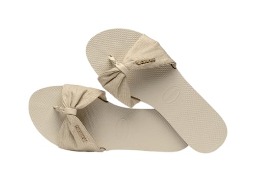 Havaianas Women’s You St. Tropez Shine Flip Flop (Beige, 11-12)