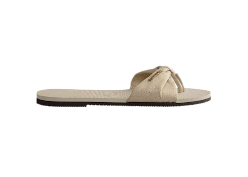 Havaianas Women’s You St. Tropez Shine Flip Flop (Beige, 11-12)