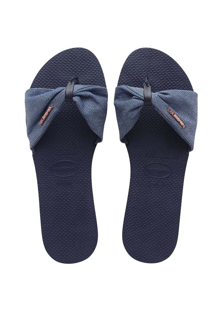 Havaianas You St. Tropez Shine Flip Flop, Navy Blue (7-8 US)