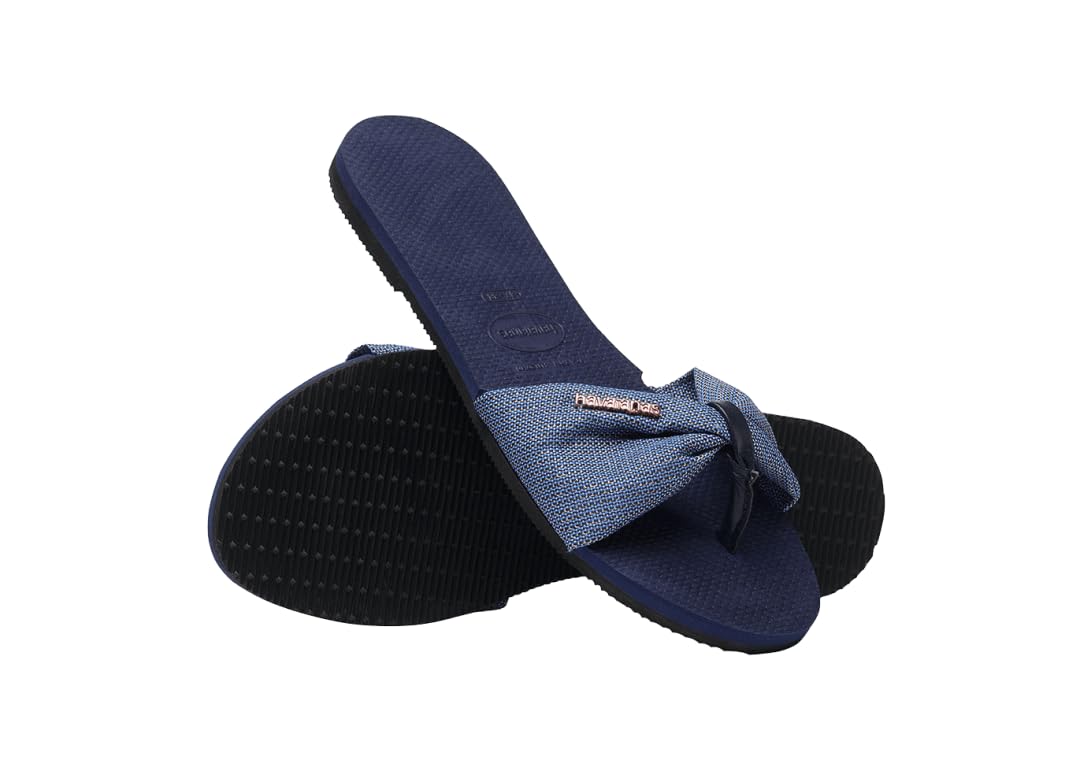 Havaianas You St. Tropez Shine Flip Flop, Navy Blue (7-8 US)