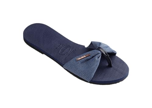 Havaianas You St. Tropez Shine Flip Flop, Navy Blue (7-8 US)