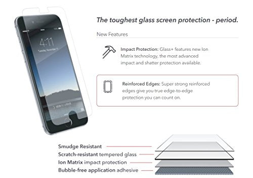 ZAGG InvisibleShield Glass+ Screen Protector – iPhone 8/7/6s/6