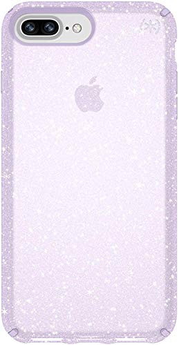 Speck Presidio Clear + Glitter iPhone 8 Plus/7 Plus/6 Plus Case (Geode Purple/Gold)