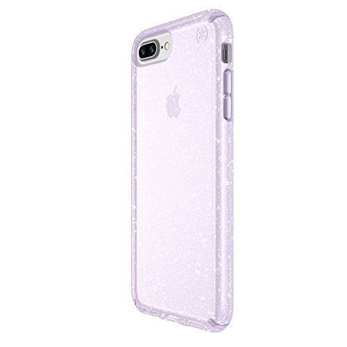 Speck Presidio Clear + Glitter iPhone 8 Plus/7 Plus/6 Plus Case (Geode Purple/Gold)