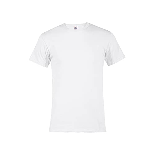 Soffe Men’s 5.2 oz Short Sleeve Tee, White (Medium) – 100% Cotton