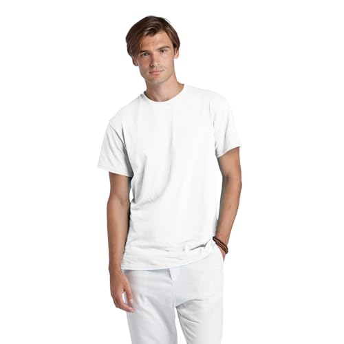 Soffe Men’s 5.2 oz Short Sleeve Tee, White (Medium) – 100% Cotton