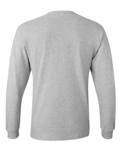 Hanes Tagless 6.1 oz Long-Sleeve Pocket Tee, Light Steel (Large)