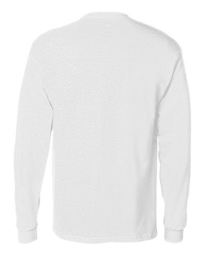 Hanes Tagless Long-Sleeve T-Shirt w/ Pocket, White (Large)