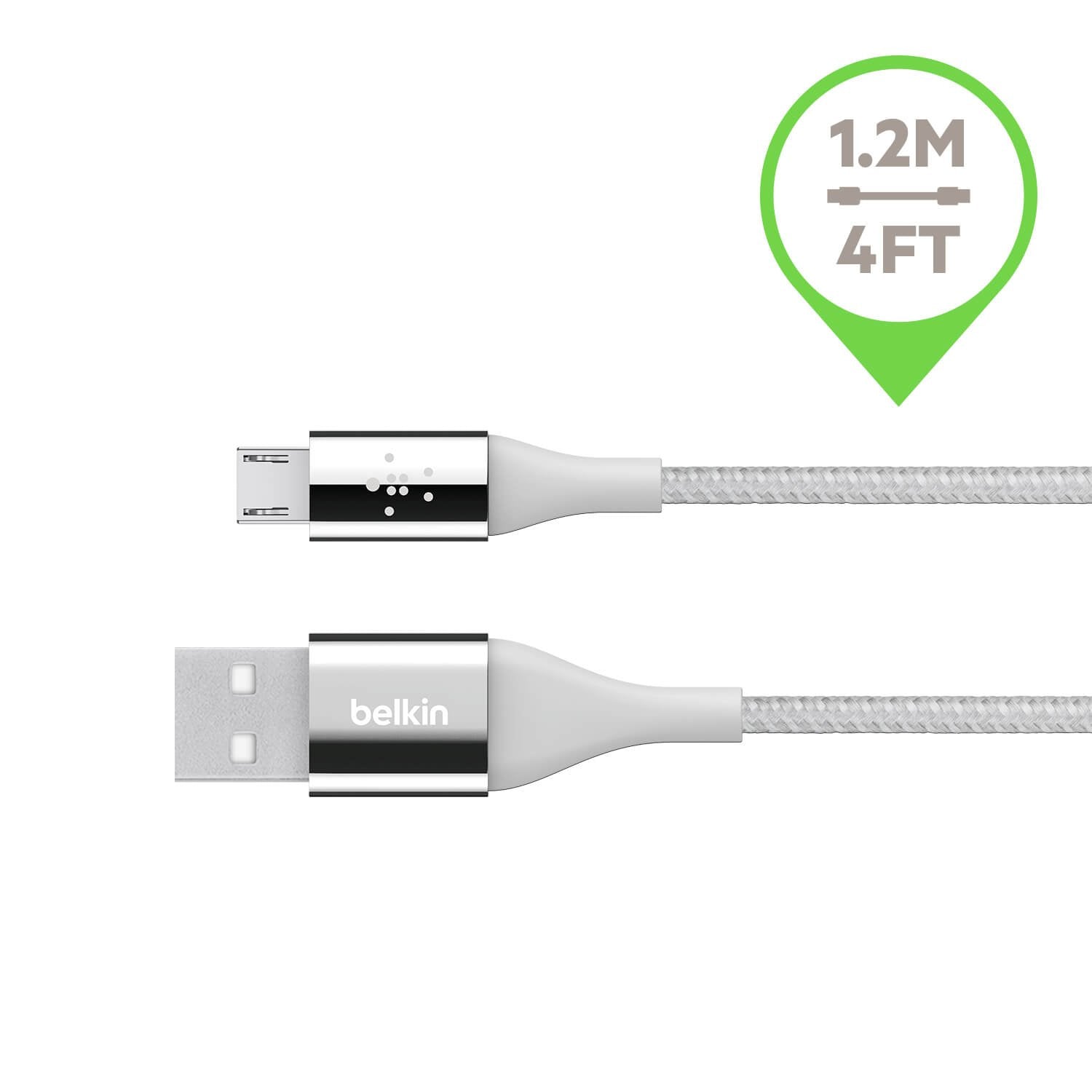 Belkin MIXIT DuraTek Micro-USB to USB Cable (4ft, Silver)