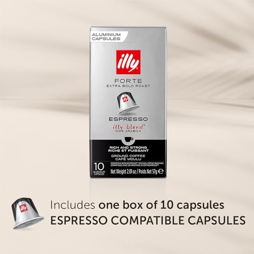 Illy Espresso Compatible Capsules (Forte Extra Bold Roast) – 10 Count