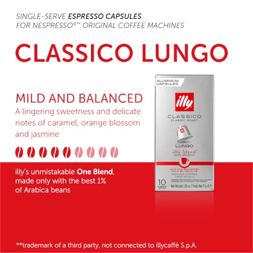 Illy Espresso Capsules – Classico Lungo (10 Count)