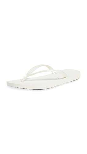 Havaianas Women’s Slim Flip Flops – White (9-10)