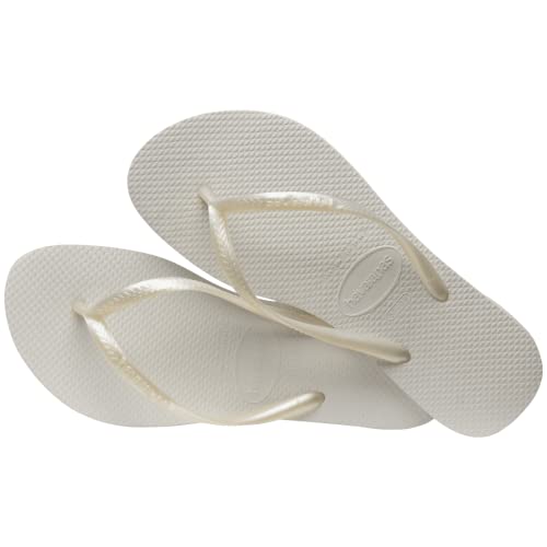 Havaianas Women’s Slim Flip Flops – White (9-10)