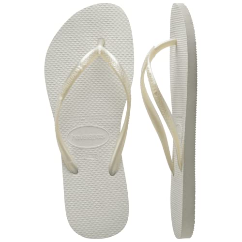 Havaianas Women’s Slim Flip Flops – White (9-10)