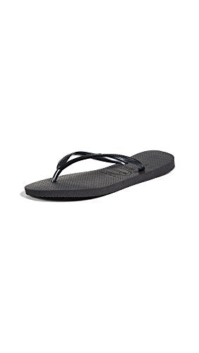 Havaianas Women’s Slim Flip Flops – Black (5-6)