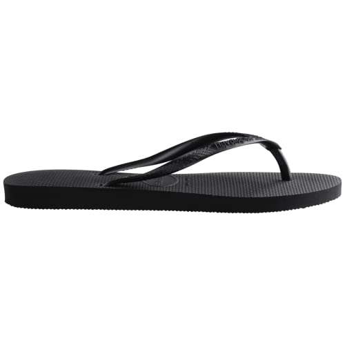 Havaianas Women’s Slim Flip Flops – Black (5-6)