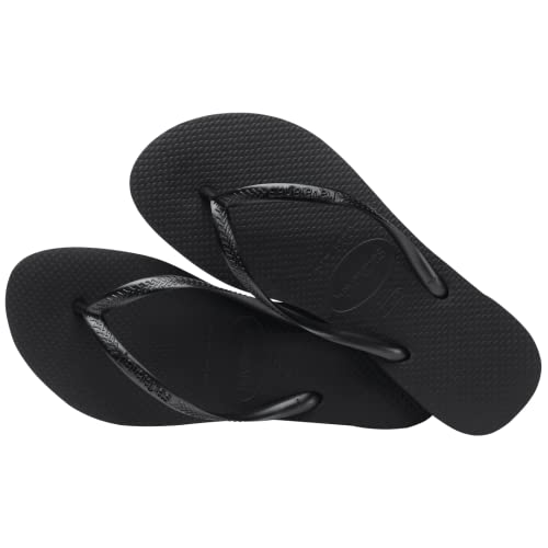 Havaianas Women’s Slim Flip Flops – Black (5-6)