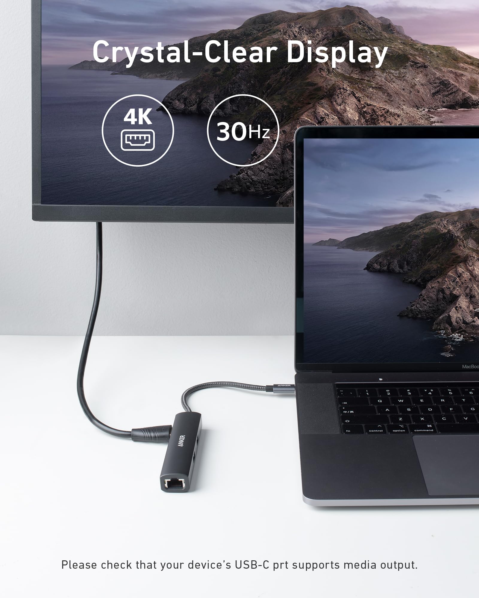 Anker 5-in-1 USB C Hub Adapter (HDMI, Ethernet, 3 USB 3.0)