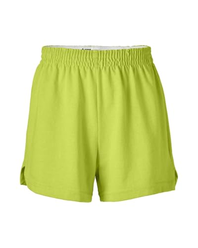 Soffe Girls' Authentic Cheer Shorts, Lime Punch (X-Large)