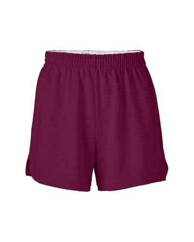 Soffe Girls' Authentic Cheer Shorts, Maroon (Large)