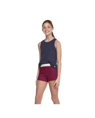 Soffe Girls' Authentic Cheer Shorts, Maroon (Large)