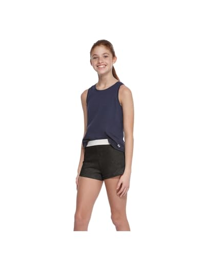 Soffe Girls' Authentic Cheer Shorts, Team Black Heather (Medium)