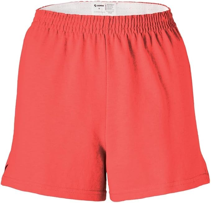 Soffe Women’s Junior Authentic Cheer Short – Fiery Coral (Large)